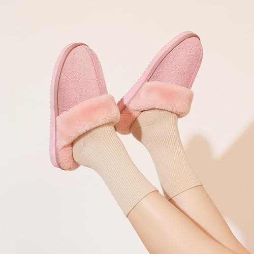 OOW Fuzzy Slippers for Women Cozy Faux Fur House Shoes Winter Warm Memory Foam Slippers for Indoor and Outdoor thumbnail 6