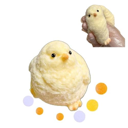 1 Pcs Handmade Chick Taba Squishies Toys, Cute Soft Fidget Toys Stress Relief Squeeze Toys, Chick Toy Party Bags Fillers for Boys Girls Birthday Party Easter Gifts (Chicken) - Chicken - Image 1