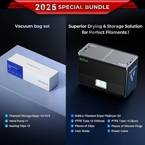 【2025 Special Bundle】 SUNLU Official Filament Dryer Box S4,Four-Spool 3D Printer Dehydrator with Rapid Heating, Auto Humidity Control, and Advanced Triple Fan Upgrade, Fits PLA,PETG,ABS,TPU,PA,etc. thumbnail 6