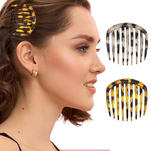 RAMGLYO 2 pcs Peigne à Cheveux French Side Combs en Plastique Peignes enfichables Twist Peigne français Pinces à Cheveux avec des Dents pour Les Accessoires de Cheveux des Femmes Filles (Small) thumbnail 4