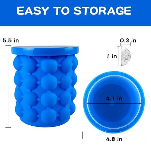 Aoutrow Ice Cube Mold, Silicone Ice Bucket Ice Cup with Lid (2 in 1), Press Type Easy-Release Ice Trays Ice Cube Maker for Frozen Cocktail, Whiskey, Beverages thumbnail 3