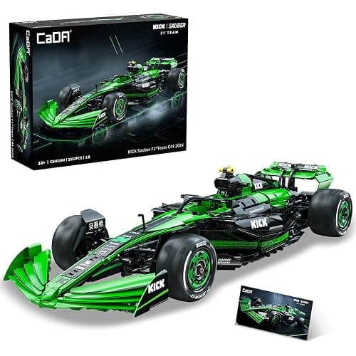 CaDA C64010W Kick Sauber F1 Team C44 Racing Building Set,MOC 1:8 F1 Building Block Car,Formula 1 Championship Super Car Model for Adults (2553pcs) - Image 1