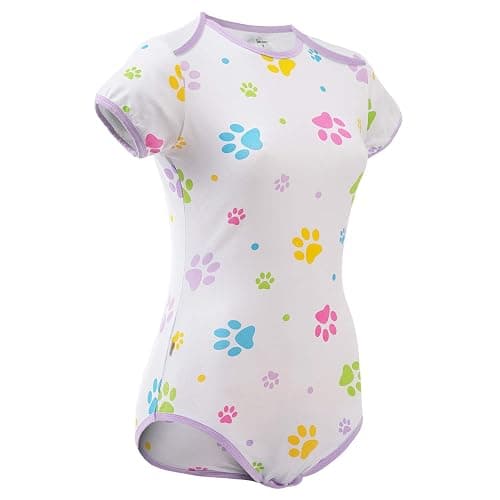 Littleforbig Adult Baby & Diaper Lover (ABDL) Button Crotch Romper Onesie - Baby Paws Onesie thumbnail 5