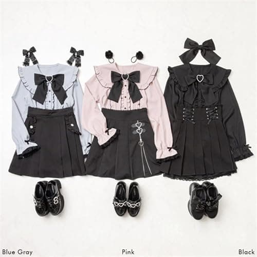 Pokn Jirai Kei Lolita Fashion Cutecore Clothes Kawaii Clothing Blouse Goth Shirt Women Lace Mesh Sheer Long Sleeve Blouse thumbnail 4