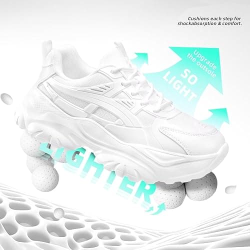 Women's Road Running Shoes Non Slip Ladies Walking Fashion Athletic Chunky Sneakers Work Gym Comfort Lightweight Mesh Soft Sole thumbnail 5
