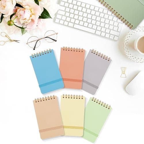 AZUREAL 6 PCS Small Spiral Notebook 3x5, Notebooks for Note Taking, Colorful Scheme Spiral Journal Notebook, Work Notebook Small Notebooks 3x5 with Strap, Cute Notebooks for Women 60Sheets/Note Books thumbnail 6