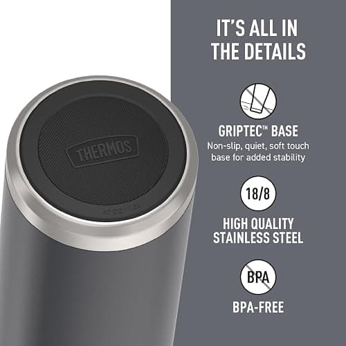 THERMOS, ICON Series, Stainless Steel Beverage Bottle, Granite, 1.2 L thumbnail 4