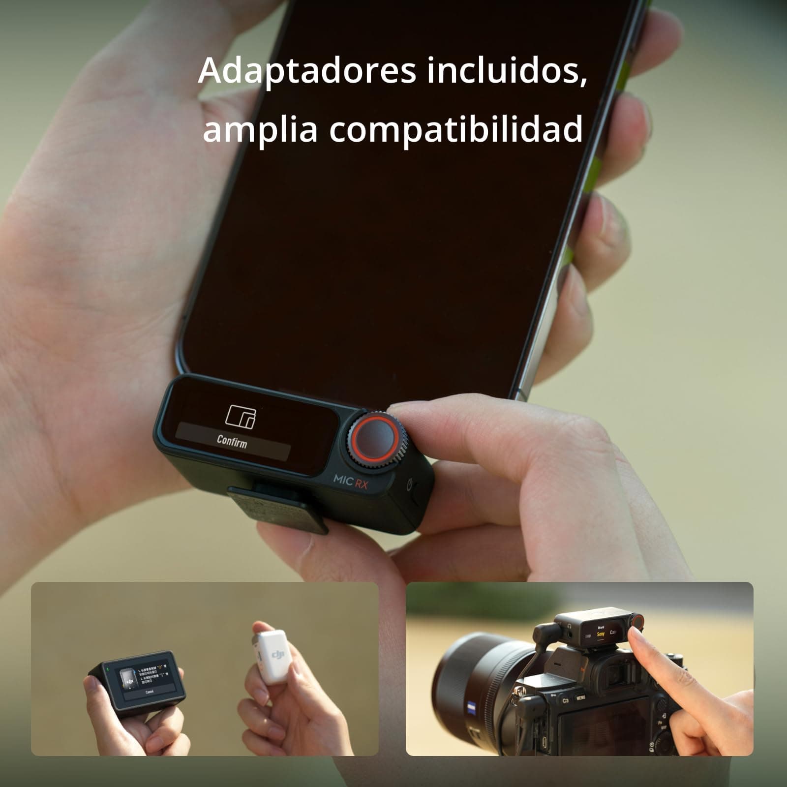 dji Mic 2 (2 TX + 1 RX + Estuche de Carga), Todo en uno, micrófono lavalier y inalámbrico, cancelación de Ruido Inteligente, grabación Interna Flotante de 32 bits, micrófono para iPhone y Android thumbnail 5
