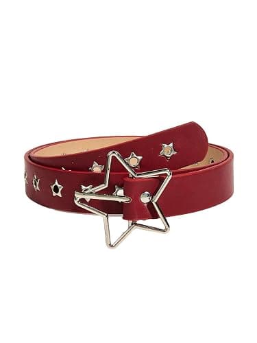 Verdusa Women's Double Grommet PU Leather Belt Punk Buckle Waist Belts - Image 1