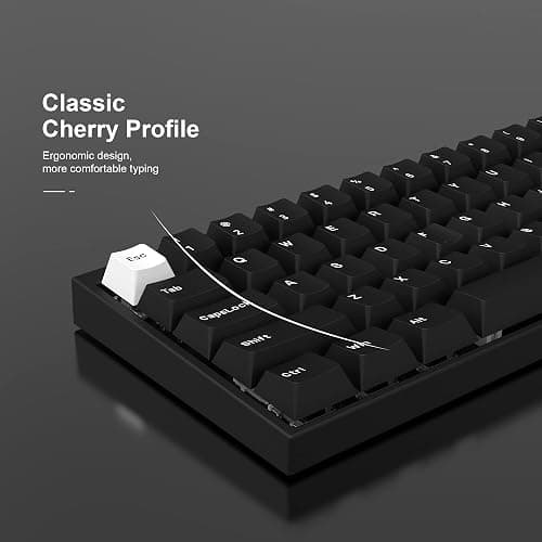 XVX WOB Double Shot PBT Custom Keycap Set, Minimalist Style White on Black Keycaps, Cherry Profile for Cherry Gateron MX Switches Mechanical Keyboard thumbnail 5