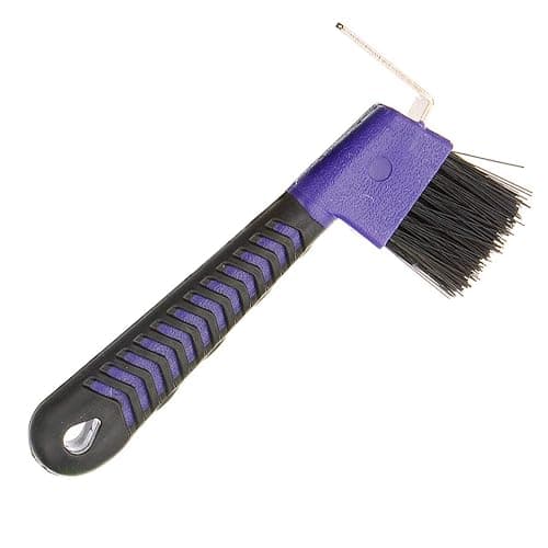 BOTH WINNERS Horse Hoof Pick Brush with Soft Touch Handle (Purple) - Image 1
