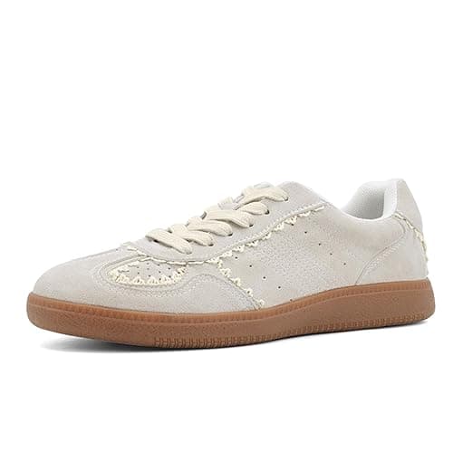 UBWDU Lace Fashion Ballet Sneakers for Women 2025 – Trendy Cute Crochet Ribbon Lace-Up Casual Spring Shoes - 8.5 - Beige thumbnail 9