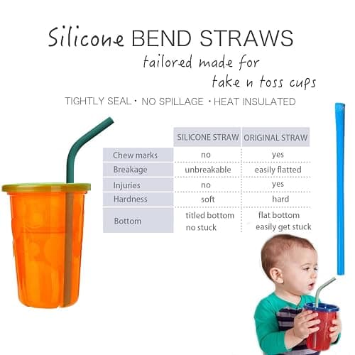 Reusable Thin Short 6.7" Cute Silicone Bendy Straws for Toddlers&Kids&Baby,6 10 12 oz Wine/Yeti Tumbler, Coffee/Cocktail Mug,Soda Cans,Take n toss Cup/BPA FREE-Small Flexible with Brushes thumbnail 4