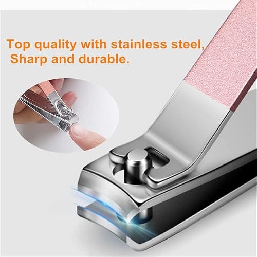 QURIPE 7pcs Manicure Set, Nail Clippers Kit, Stainless Steel Manicure Kit, Nail Clipping Tools Portable Travel Grooming Kit, The Best Gift with Luxurious Case(Rose Gold) thumbnail 4
