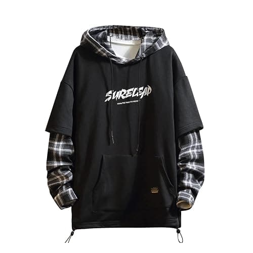 GURUNVANI Japan Style Patchwork Hoodies Men Characters Streetwear Hoodie Men Sweatshirt - Image 1