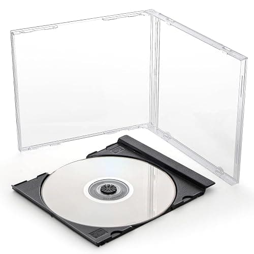 Acshio 25 Pieces Clear CD Jewel Cases, 10.4 mm Standard Single CD DVD Storage Case with Assembled Black Tray, Plastic Discs Protective Covers for CD Collection Organization thumbnail 4