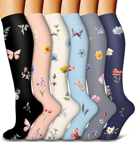 6 Pack Copper Compression Socks for Women and Men Circulation-Best Support for Medical, Running,Nursing,Athletic - Image 1