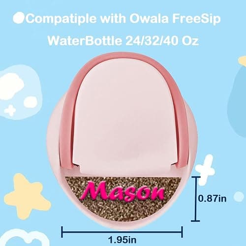 Personalized 3D Name Plate for Owala Water Bottle 24oz 32oz 40oz,Custom Name Tag for Owala Freesip Topper,Owala Accessories Make Ideal Gifts for Kids thumbnail 2