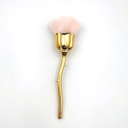 KuAoyoja Nail Art Dust Powder Remover, Pink Rose Soft Brush Acrylic Nail Arts Manicure Dust Cleaner Brush for Nail Trimming Cleaning Makeup Brush Tools (Pink) thumbnail 4