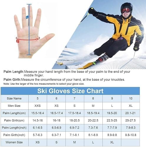 Unigear Skihandschuhe Herren Damen, 3M Thinsulate Winterhandschuhe Touchscreen, Thermohandschuhe wasserdicht warm rutschfest für Skifahren Snowboard Eislaufen Wandern Radfahren thumbnail 6