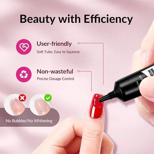 Bonitiva Quick Dry Semi Solid Gel Nail Glue 10g with 10ml Remover, Super Strong, No UV Lamp, Long Lasting Glue for Press on & Fake Acrylic Nails thumbnail 3