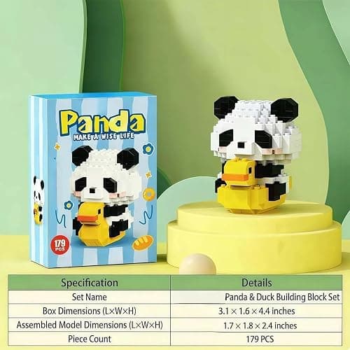 1PCS Panda on Rocking Chair Hand-Assembled Figurine with Display Base, Cute Animal Desk Decor, Playful Theme Collectible Statue for Home Office Shelf thumbnail 4