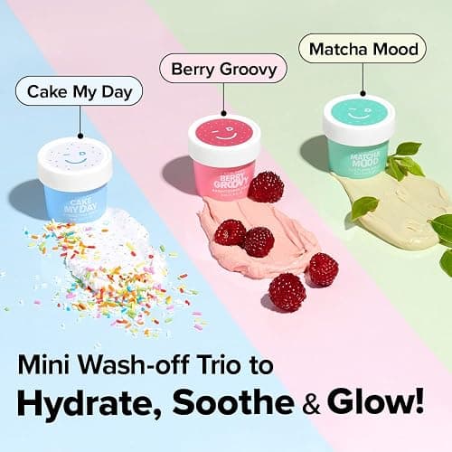 I DEW CARE Wash Off Face Mask Skincare Gift Set - Mini Scoops | Facial Masks, Matcha, Korean Skincare, Pore Cleansing Mask, Cruelty-Free, Travel Size, Mini Set, Stocking Stuffers, Teen Girl Gift Set thumbnail 4