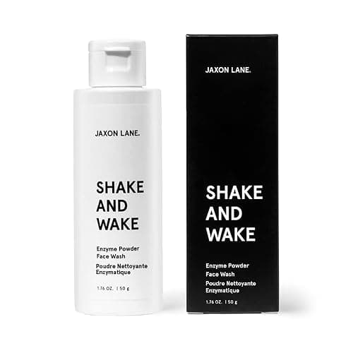 Enzyme Powder Face Wash for Men | SHAKE AND WAKE Exfoliating Powder Cleanser, Anti Aging Pineapple & Papaya Enzyme Cleanser & Microfoliant with Vitamin C & E, Niacinamide & AHAs for a Deep Pore Clean - Image 1