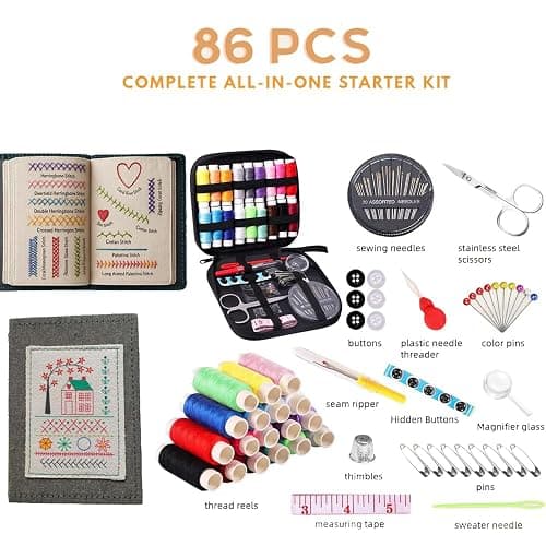 2026 Upgraded Embroidery Stitch Book Kit, 106 Patterns with Tools & Tutorials, 86 PCS Beginner Embroidery Kit, Portable All-in-One Hand Embroidery Book for Adults & DIY Craft Lovers thumbnail 2