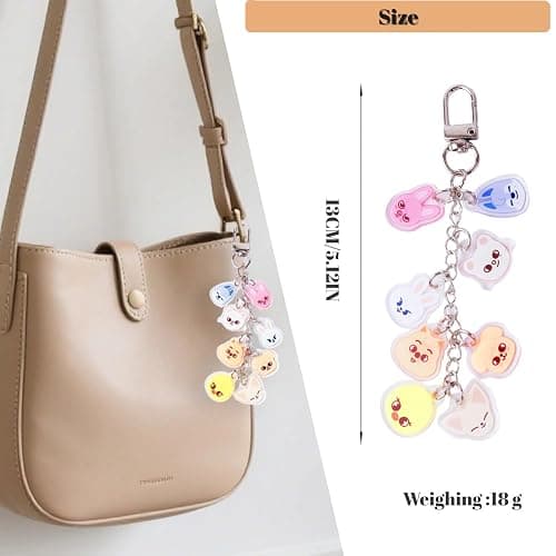 SKZZ Cartoon Keychain Cute Acrylic Keyring Personalized Keychains Animal Pendant Sk-z Backpack Pendant Keyring for Stray Fans Gifts thumbnail 2
