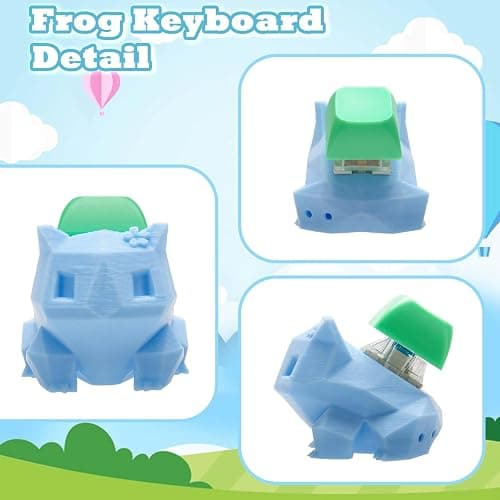 3D Printed Frog Keyboard Fidget Toy for Adults Keyboard Clicker Keychain Fidget Stress Relief Sensory Toy (Frog) - Frog thumbnail 3