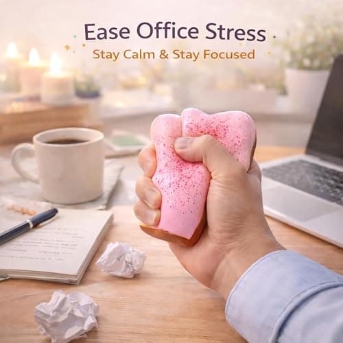 Bread Butter Squishy Food, Slow Rising Soft Squeeze Stress Relief for Desk & Office Use (Bread Pink) thumbnail 6