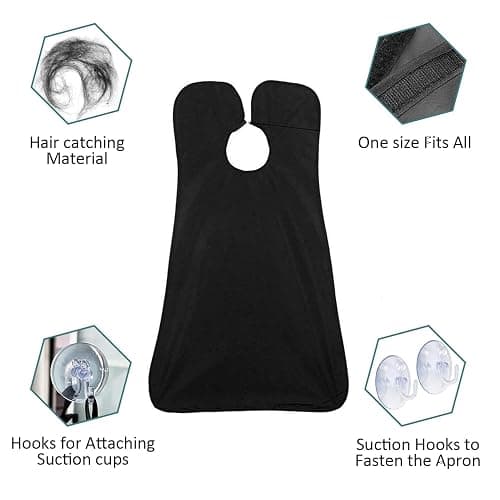 Beard Bib Apron, Beard Trimming Catcher for Men Shaving Hair Clippings Non-Stick Waterproof Grooming Cloth thumbnail 3