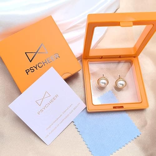 18K Gold Plated Pearl Earrings for Women, Cubic Zirconia Stone Simulated Set Diamond Earrings, Gift for Mom Daughter Sister, Anniversary Birthday Gift, Lightweight Hypoallergenic Jewelry thumbnail 7