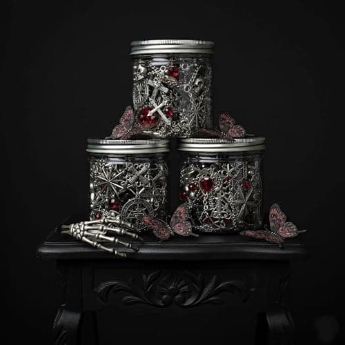 YHNNH 35 pcs Mystery Jewelry Jar, Surprise Gothic Jewelry Set for Woman, includes Gothic Necklaces, Earrings, Rings and Bracelets, Unique Goth Jewelry Box Gift for Her thumbnail 5
