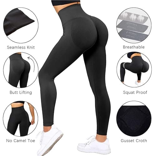 SUUKSESS Women Scrunch Butt Lifting Seamless Leggings Booty High Waisted Workout Yoga Pants thumbnail 4