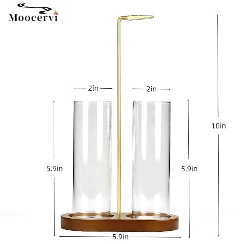 Moocervi Glass Incense Holder,2 in 1 Incense Sticks Burner Holder with Storage,Hang Upside Down Incense Holder for Sticks with Glass Ash Catcher for Meditation Yoga Spa Room Decor (Brown) thumbnail 3