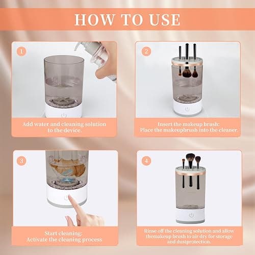 Multi-Functional Electric Makeup Brush Cleaner - Automatic, Energy Saving Makeup Brush Cleaner: Convenient and efficient Makeup Brush Cleaning Solution (black) thumbnail 6