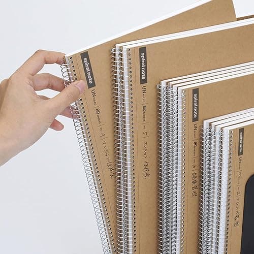 Maruman Spiral Note Basic Grid Notebook- B5, 9.92" x 7.44", 80 Sheets / 160 Pages, 5mm Graph Paper Journal, Perforated Pages & Wire-Bound to Lay Flat, Sturdy Kraft Cover, Made in Japan thumbnail 7