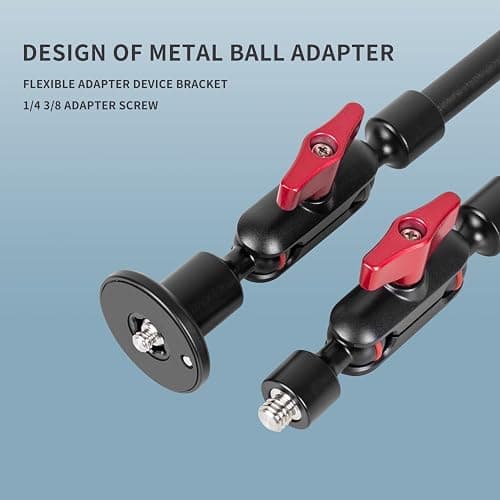 GOINWAVE Adjustable Articulating Magic Arm with Clamp and Phone Holder Clip for Desk Mount, Desk Stand, Cell Phone Tripod thumbnail 5