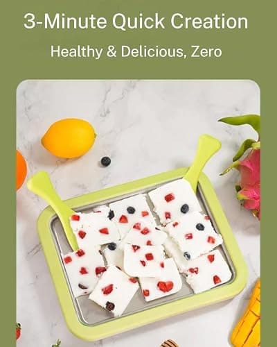 Rolled Ice Cream Maker - At Home Rolled Ice Cream Maker Kit with Instant Freeze Tray & 2 Scrapers, DIY Rolled Ice Cream Tray Maker for Kids, Homemade Ice Cream Fun Activity for All Ages (White) thumbnail 2
