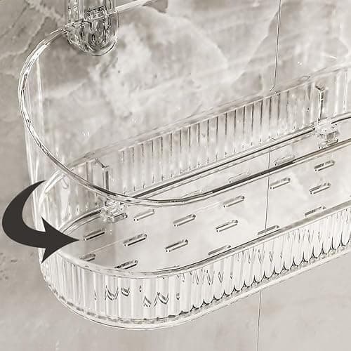 Firmstaunch Suction Cup Storage, Firmstaunch Wall Organizer, No-Drill Bathroom Suction Storage Box–large Capacity & Strong Load-Bearing, Plastic Shower Caddy Portable (Q) thumbnail 3