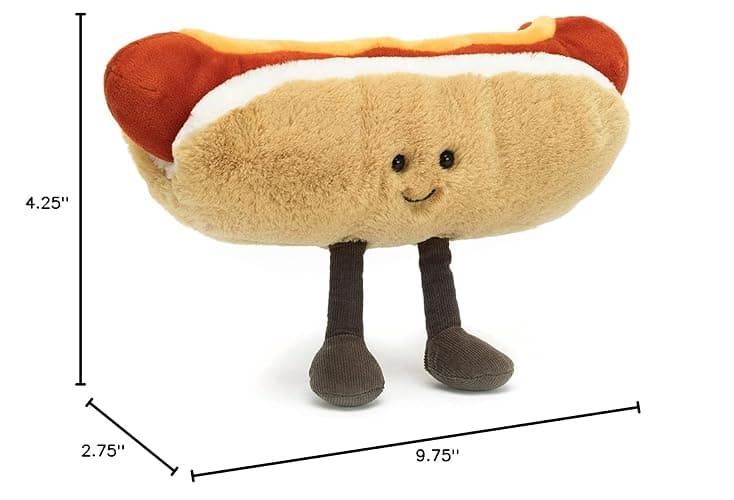 Jellycat Amuseables Hot Dog Stuffed Toy, 10 inches - Food Plush - Fun Gift Idea thumbnail 2