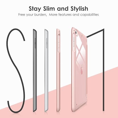 VIKESI for iPad mini 4 5 3 2 1 Case,Clear 7.9 inch iPad mini 1st 2nd 3rd 4th 5th Generation Smart Cover [Support Auto Sleep/Wake] - Rose Gold thumbnail 6