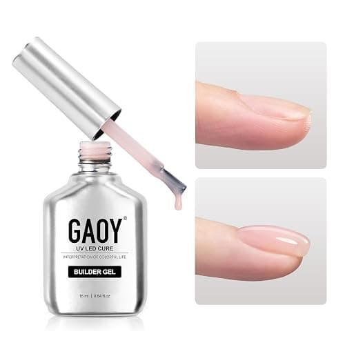GAOY Builder Gel for Nails, 16ml Nail Strengthener in a Bottle, Nail Extension Hard Gel, Soak Off Long Lasting UV Light Cure, 1958 Crystal Pink, Base Coat Top Coat Needed - Image 1
