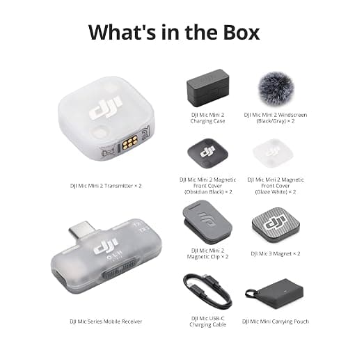 DJI Mic Mini 2 (2 TX + 1 Mobile RX + Charging Case), Lavalier Wireless Vlogging Mic for iPhone/Android/Camera, Bluetooth Microphone, Plug-and-Play, 90h Battery, Streaming, Noise Cancelling thumbnail 8