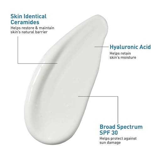 CeraVe Ultra-Light Moisturizing Lotion With SPF 30, Daily Face Moisturizer with SPF, Formulated with Hyaluronic Acid & Ceramides, Broad Spectrum SPF, Oil Free, Matte Finish, 1.7 Ounce thumbnail 3