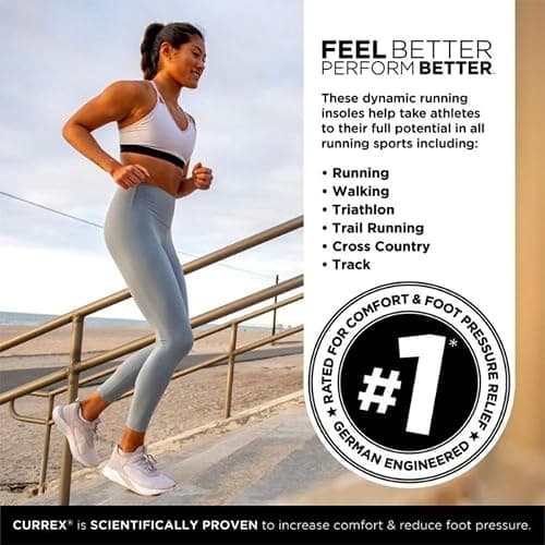 CURREX RunPro Insoles for Running Shoes, Arch Support Inserts to Help Reduce Fatigue, Prevent Injuries, Boost Performance for Men & Women (Low Arch, Size Large) thumbnail 2