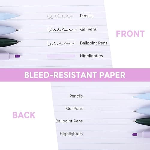 SKYDUE 8"x10.5" Spiral Notebook - College Ruled 100 Sheets, 1 Subject Notebook for School & Office, 3-Hole Punched Paper, Floral Design thumbnail 7