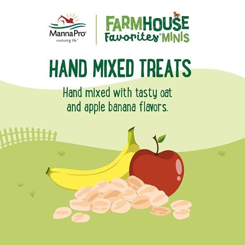 Manna Pro Farmhouse Favorites Mini Horse & Mini Donkey Treats –Baked Snack for Mini Horses & Mini Donkeys – Hand Mixed Treat – Oats, Apple & Banana Flavored – 3lb Bag thumbnail 3